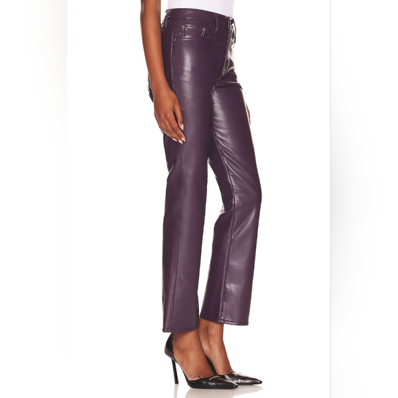 NWOT AGOLDE Recycled Leather Relaxed Boot Cut in Night Shade Size 25 - Picture 5 of 14